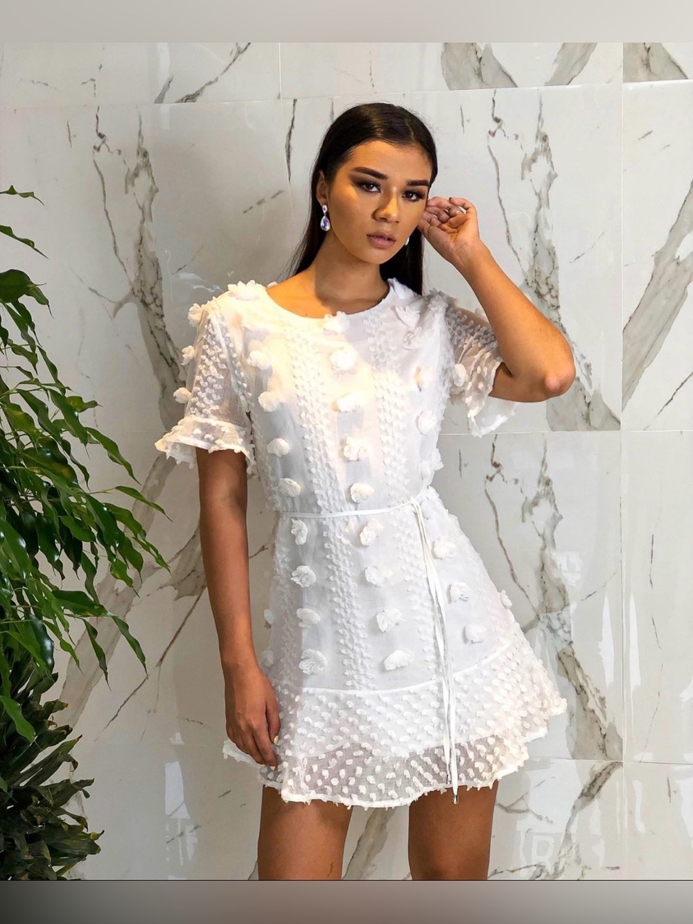 ANDRÉE BY UNIT White Top with Pink Edge Trim